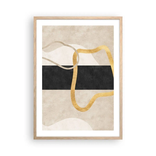 Poster in einem Rahmen aus heller Eiche - Schleifenformen - 50x70 cm