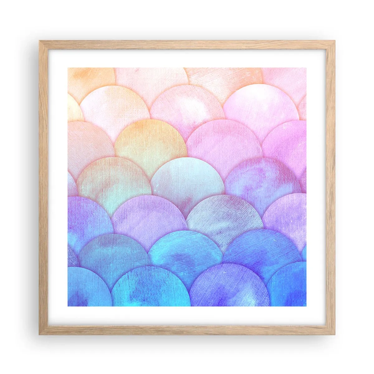 Poster in einem Rahmen aus heller Eiche - Perlenschuppe - 50x50 cm