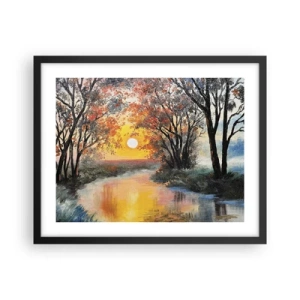 Poster in einem schwarzem Rahmen - Herbststimmung - 50x40 cm