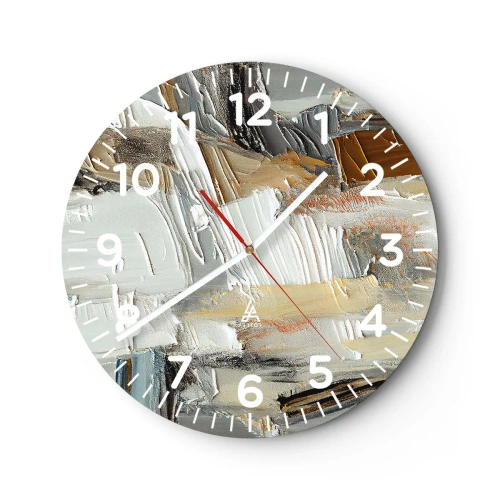 Wanduhr - Glasuhr - Bunte Schichten - 30x30 cm