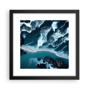 Poster in einem schwarzem Rahmen - In Wellen gehüllt - 30x30 cm