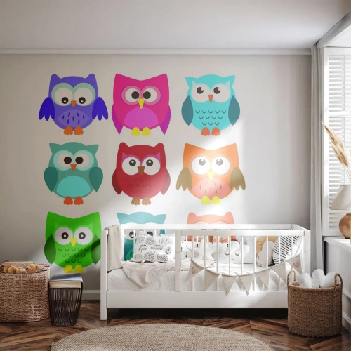 Selbstklebende Fototapete Deluxe Sticker - Es macht Spaß, anders zu sein - Für Kinder, Eule, Grafik - 100x70 cm