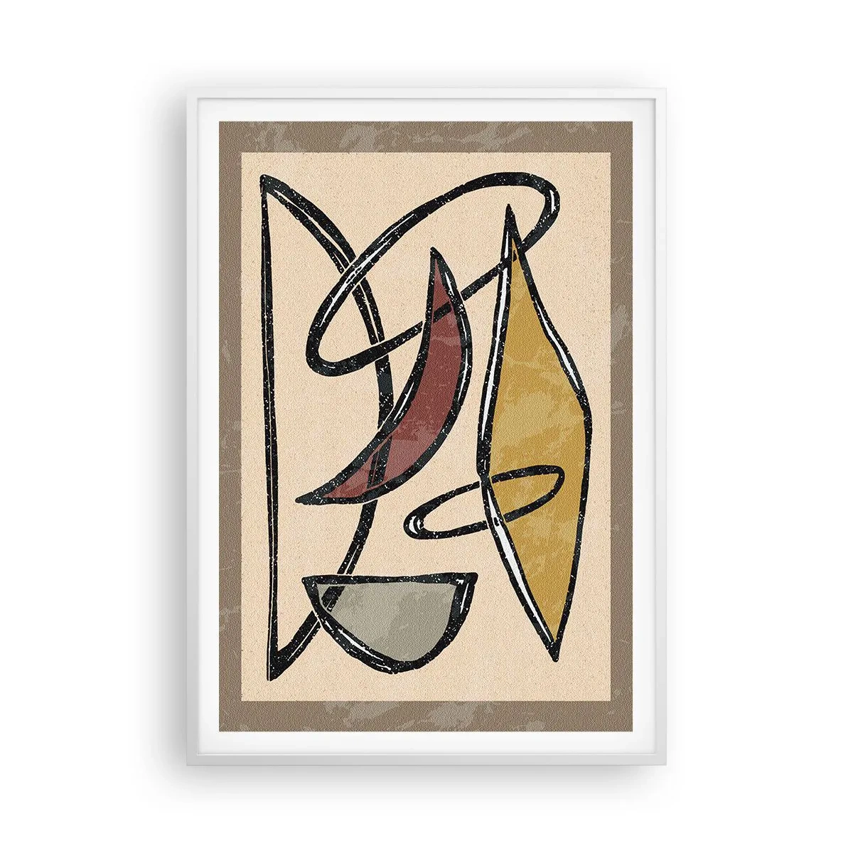 Poster in einem weißen Rahmen - Komposition – Bögen und Ovale - 70x100 cm