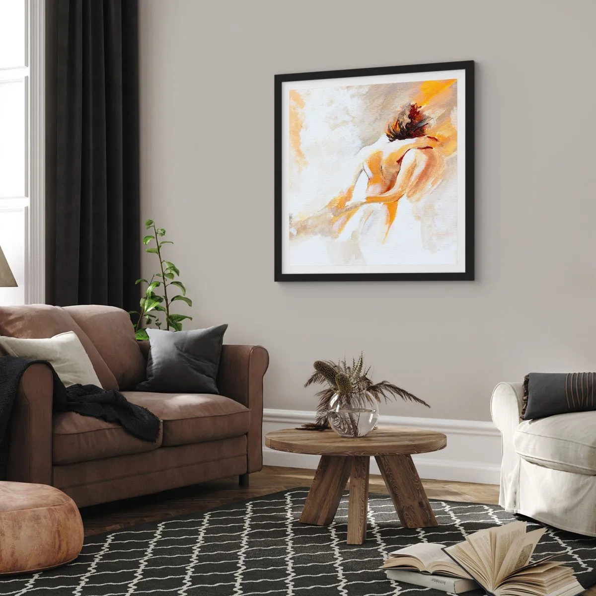 Poster in einem schwarzem Rahmen - Am Himmel der Nähe - 50x50 cm