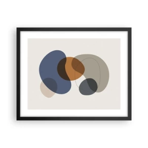 Poster in einem schwarzem Rahmen - Farbtropfen - 50x40 cm