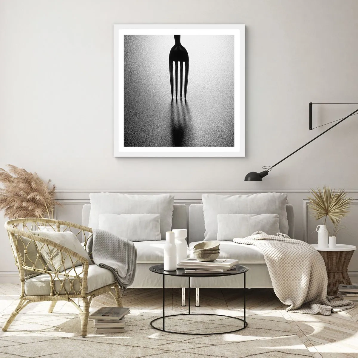 Poster in einem weißen Rahmen - Licht und Schatten - 40x40 cm