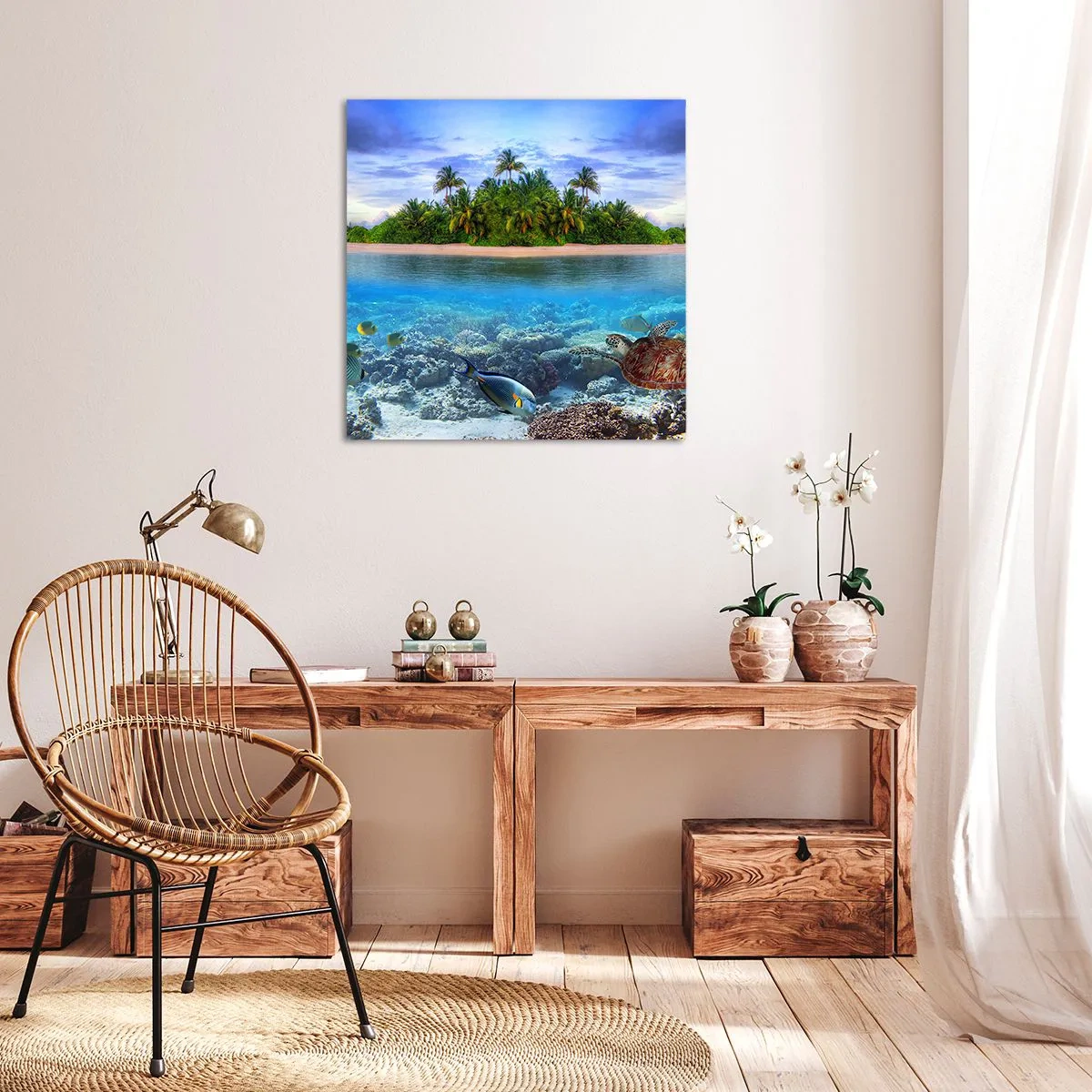 Bild auf Leinwand - Leinwandbild - Heavenly Island lädt dich ein - 30x30 cm