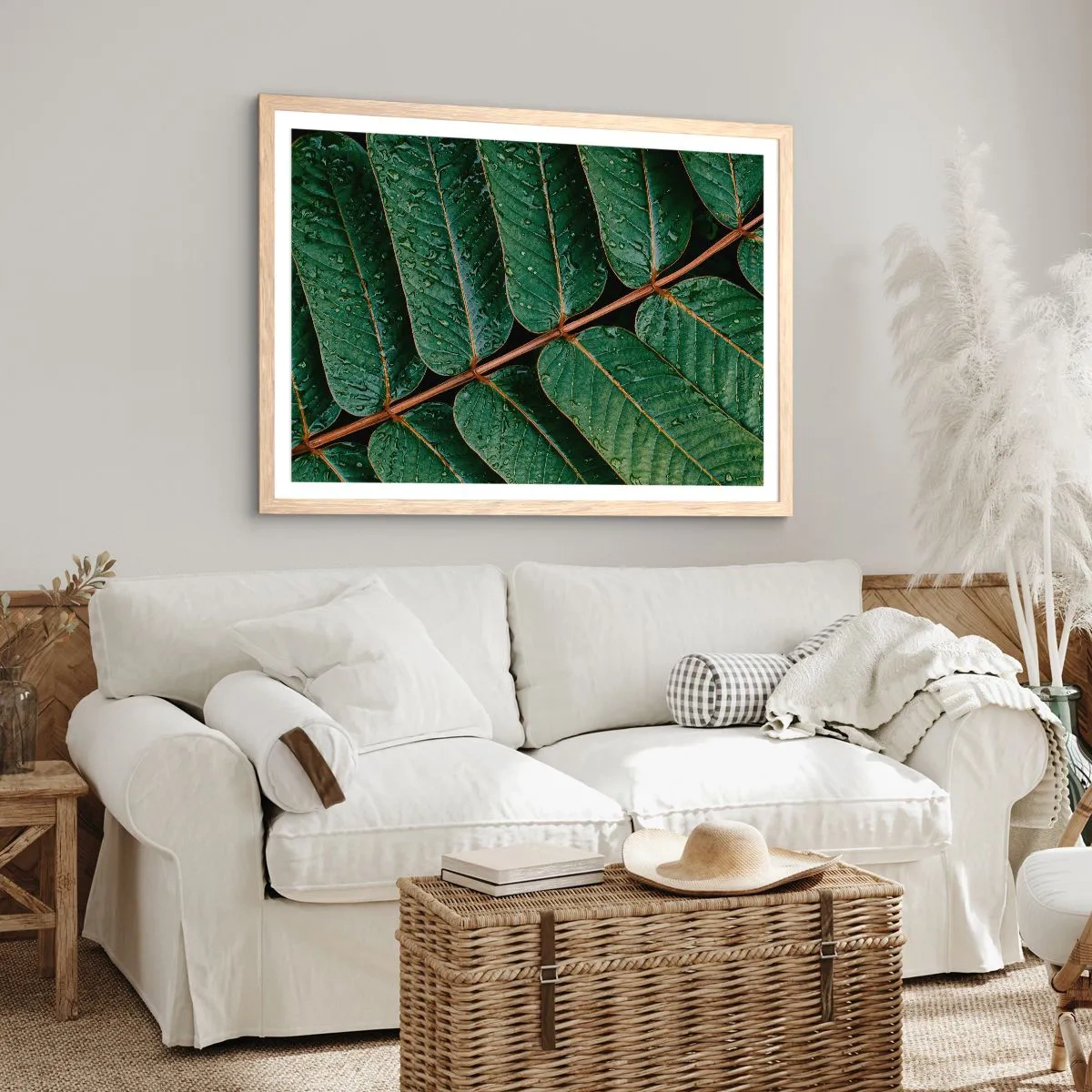 Poster in einem Rahmen aus heller Eiche - Im grünen Rhythmus - 91x61 cm