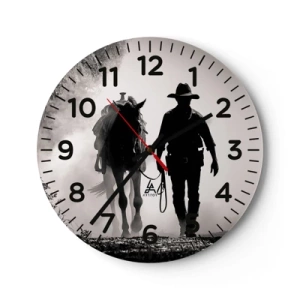 Wanduhr - Glasuhr - Texas-Morgen - 30x30 cm