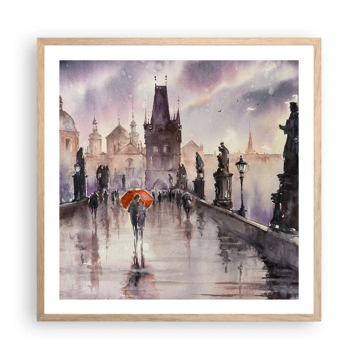 Poster in einem Rahmen aus heller Eiche - Leute verändern sich nicht - 60x60 cm