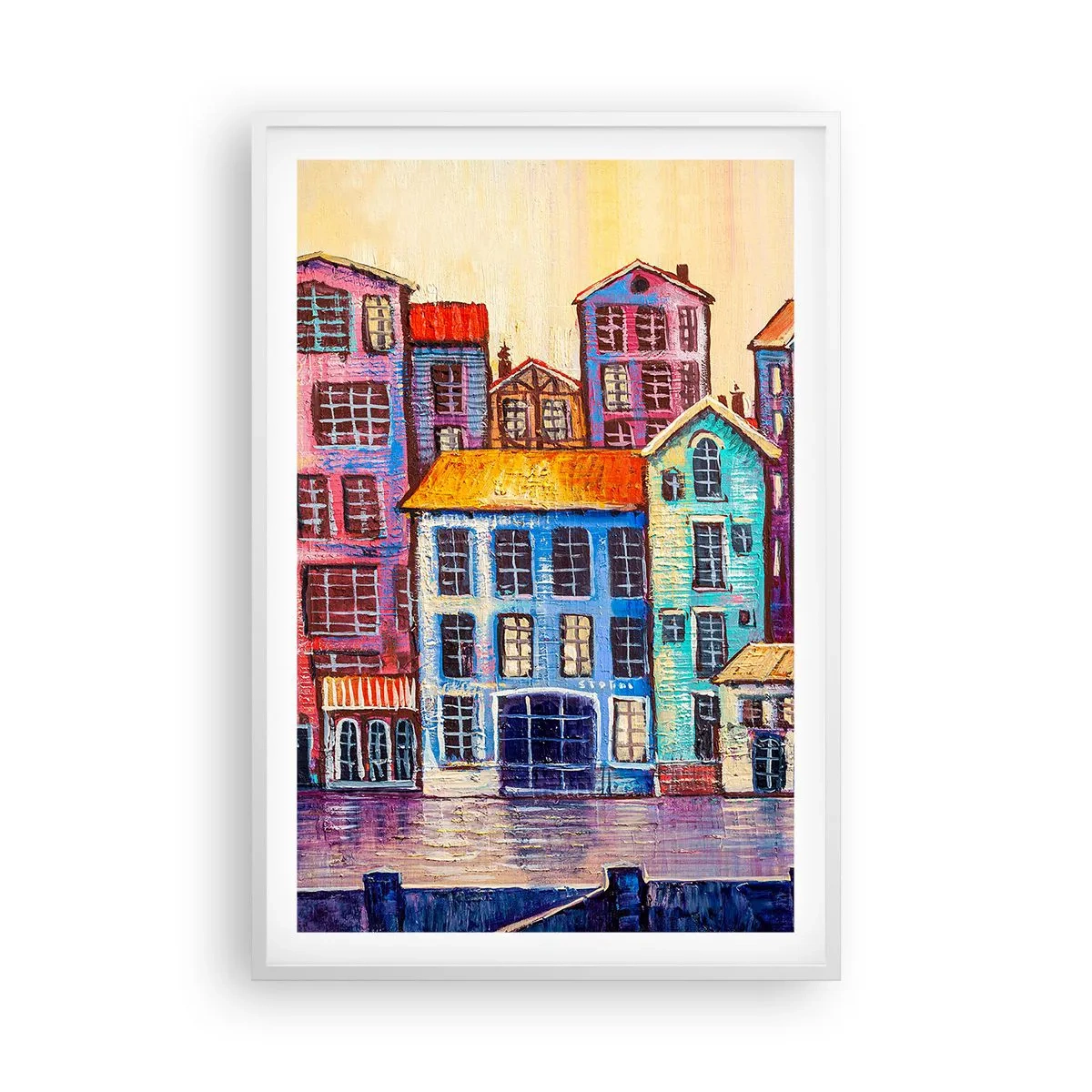 Poster in einem weißen Rahmen - Stadt wie aus einem Märchen - 61x91 cm