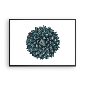 Poster in einem schwarzem Rahmen - Symmetrische Sukkulente auf weißem Hintergrund - 100x70cm - Stern der Wüste - Moderne Wanddekoration für Wohnzimmer und Schlafzimmer ARTTOR