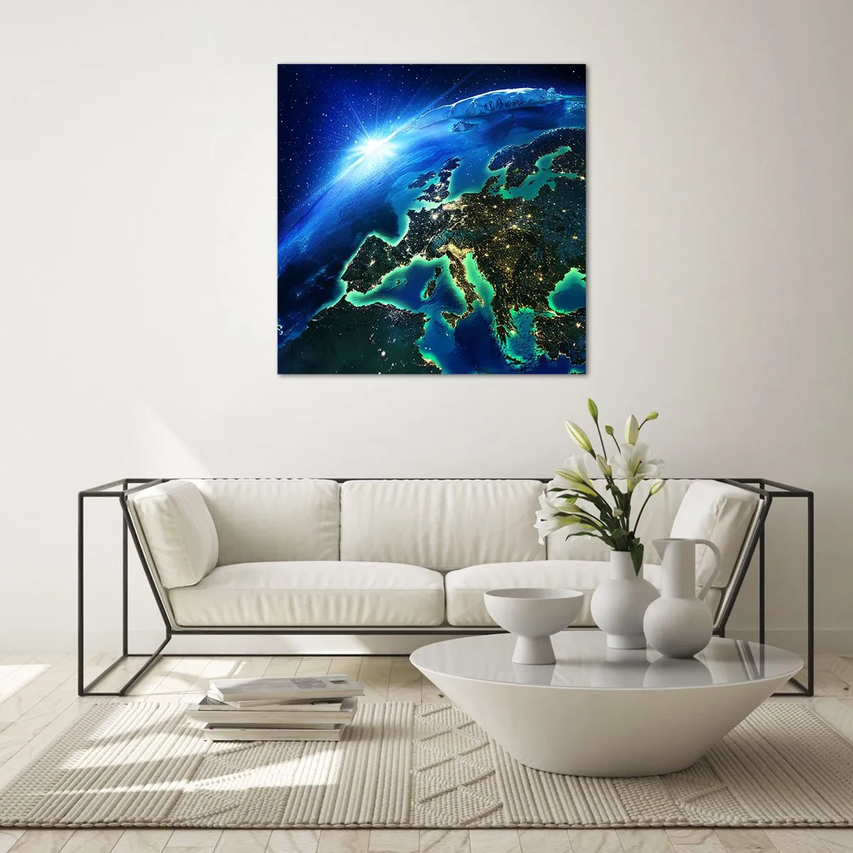 Glasbild - Bild auf glas - Funkelndes Europa - 30x30 cm