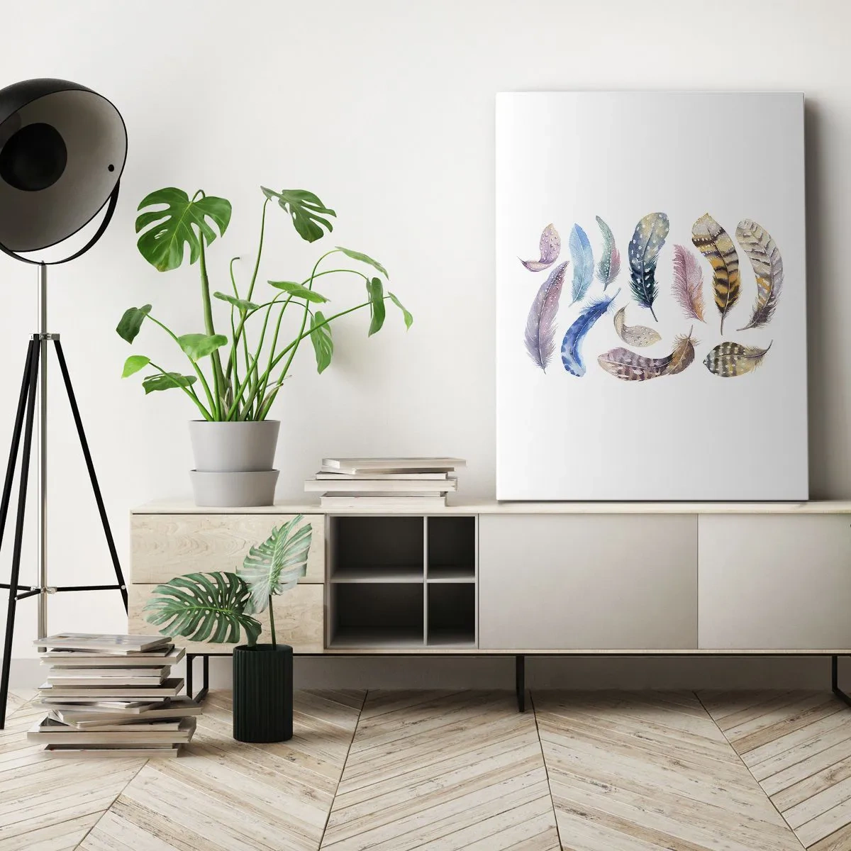 Bild auf Leinwand - Leinwandbild - Hell, bunt und bunt - 55x100 cm