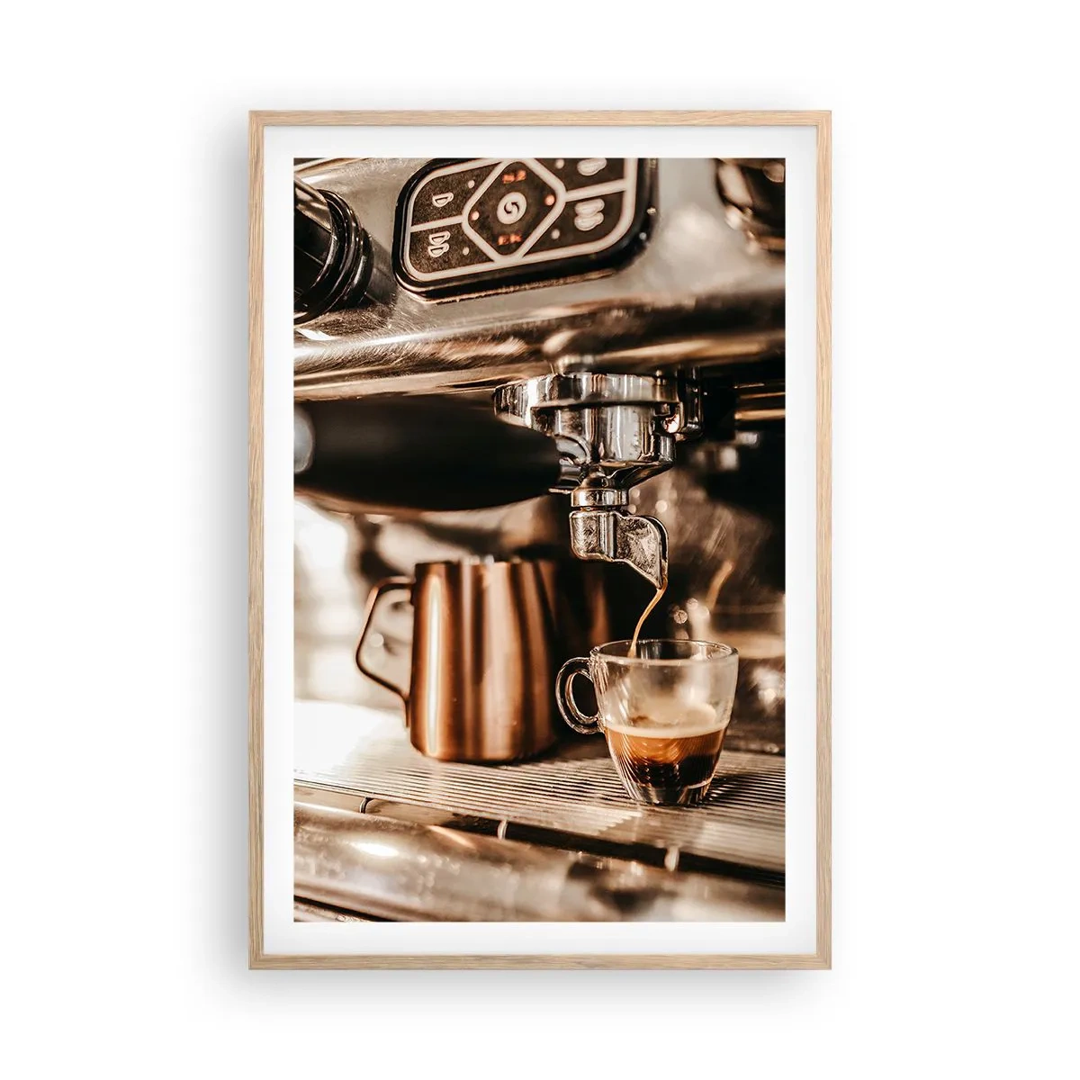 Poster in einem Rahmen aus heller Eiche - Kaffeeglanz - 61x91 cm