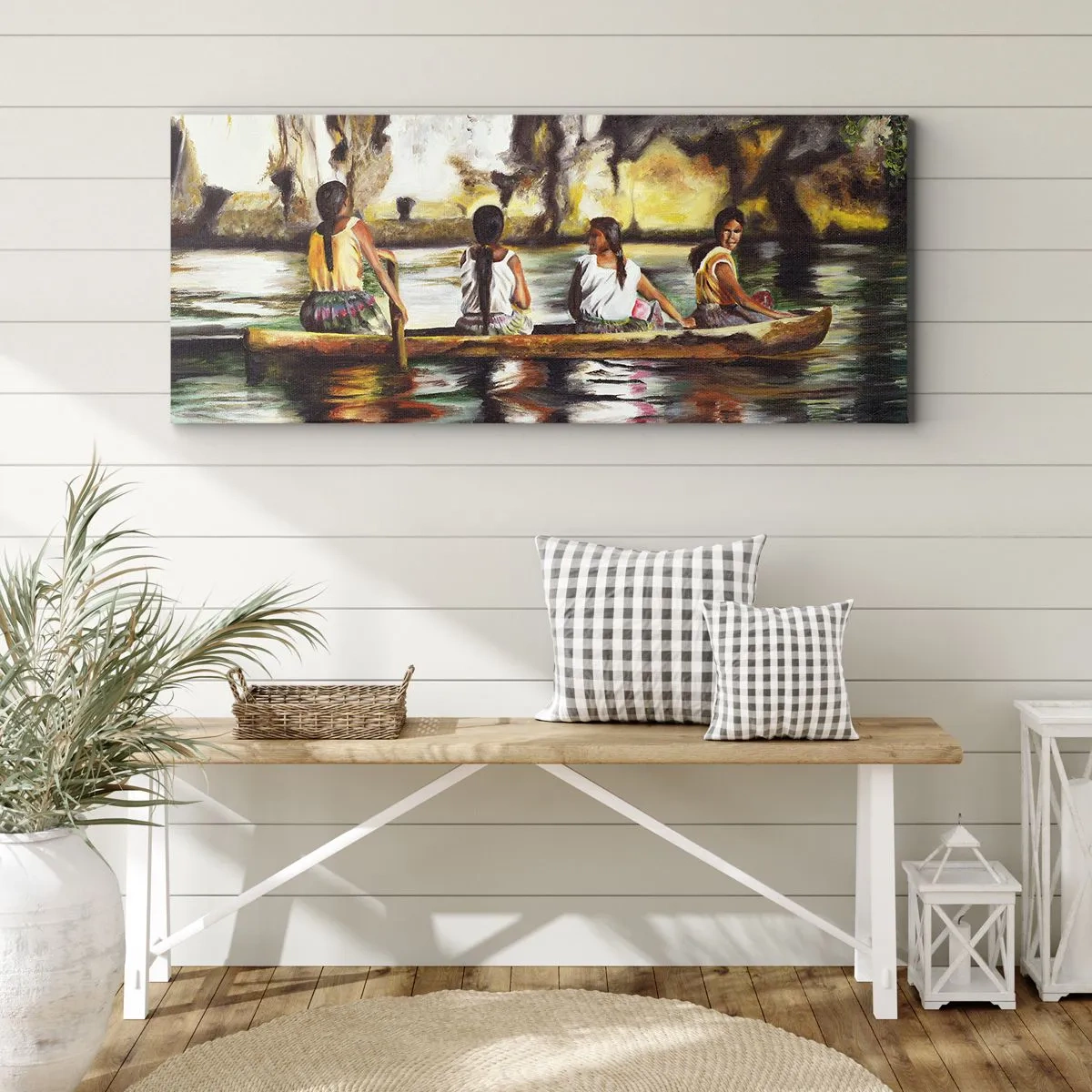 Bild auf Leinwand - Leinwandbild - In einem polynesischen Paradies - 90x30 cm