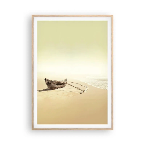 Poster in einem Rahmen aus heller Eiche - Erinnerung an die Südsee - 70x100 cm