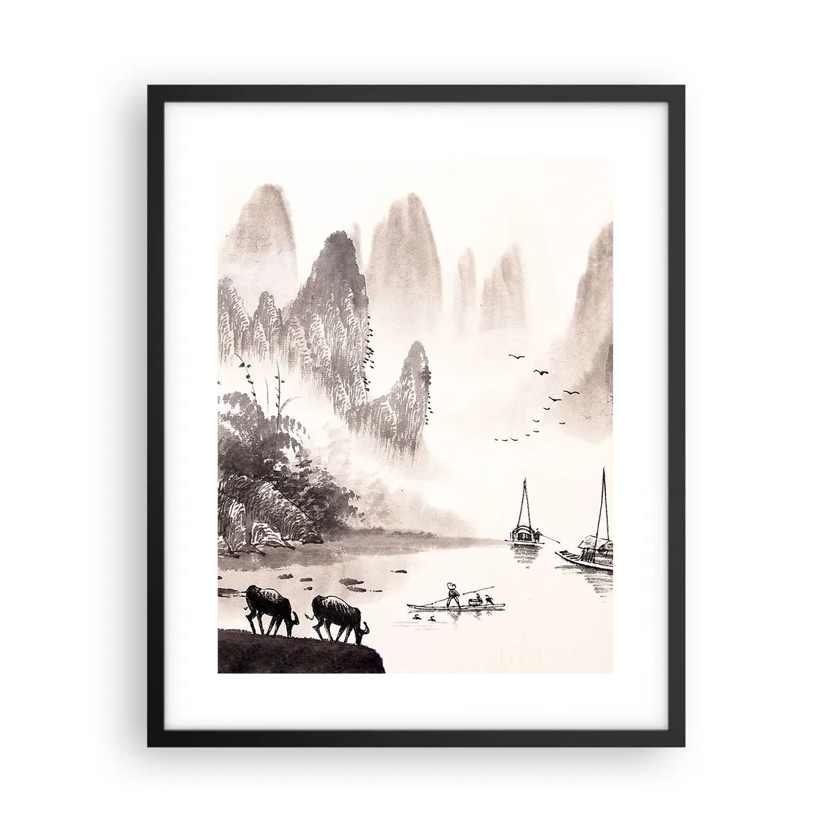 Poster in einem schwarzem Rahmen - Der exotische Alltag des Ostens - 40x50 cm