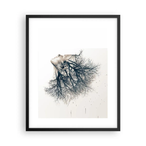 Poster in einem schwarzem Rahmen - Dem Rauschen der Bäume lauschen - 40x50 cm