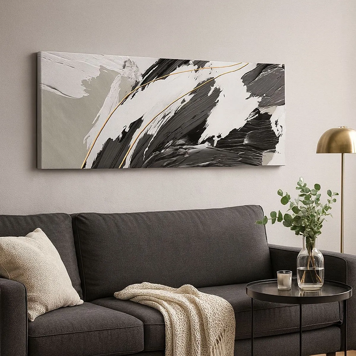 Bild auf Leinwand - Leinwandbild - Abstraktion in großem Stil - 100x40 cm