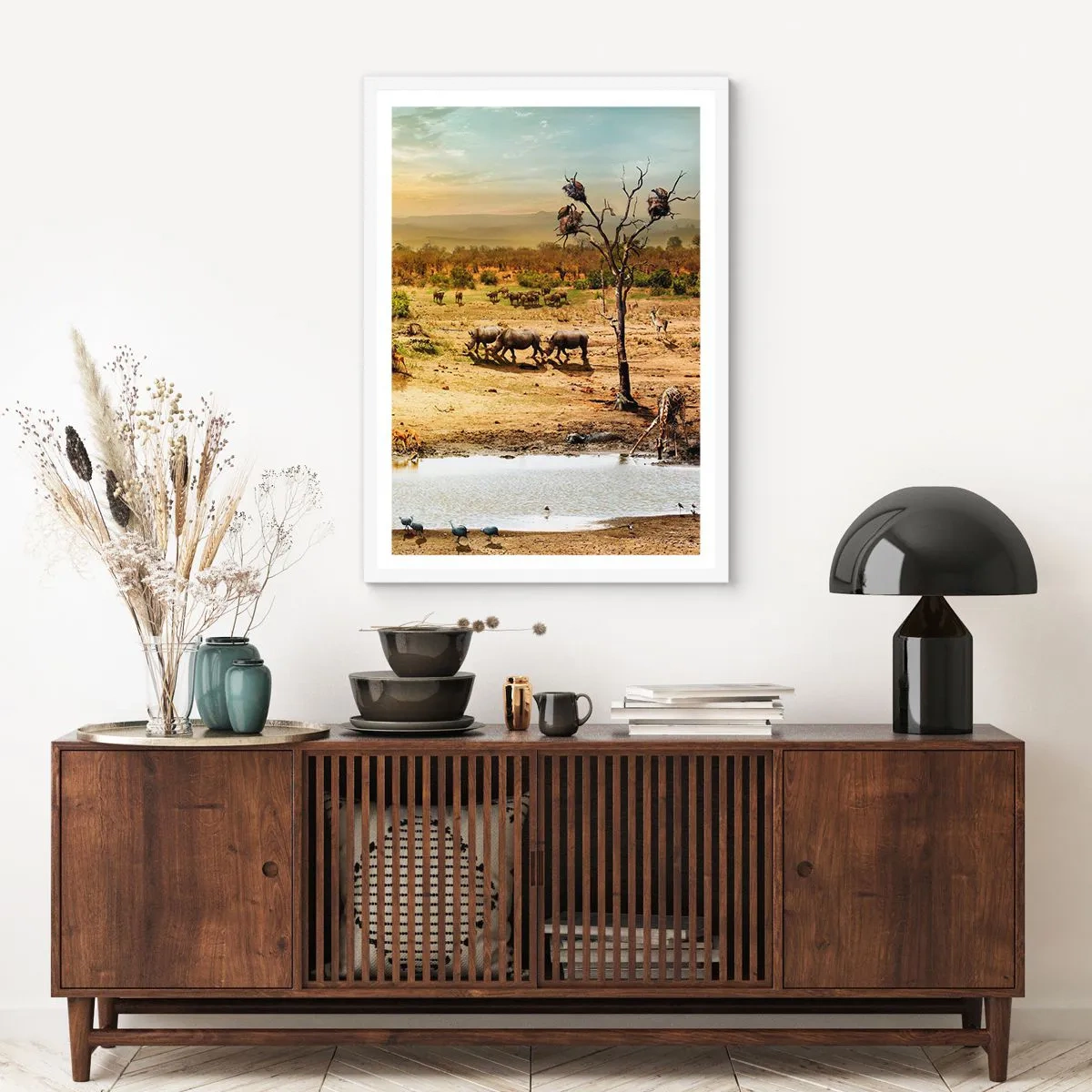 Poster in einem weißen Rahmen - Ein Fluss floss aus Eden ... - 30x40 cm