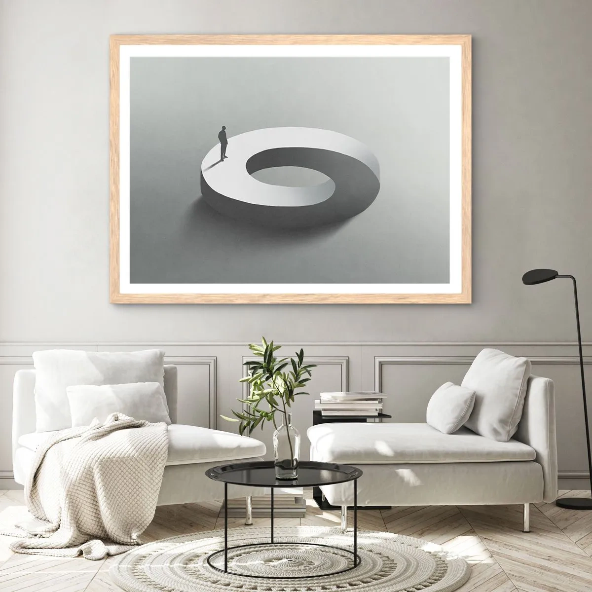 Poster in einem Rahmen aus heller Eiche - Und wie soll man davon klug werden - 40x30 cm