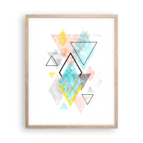 Poster in einem Rahmen aus heller Eiche - Geometrisches Spiel - 40x50 cm