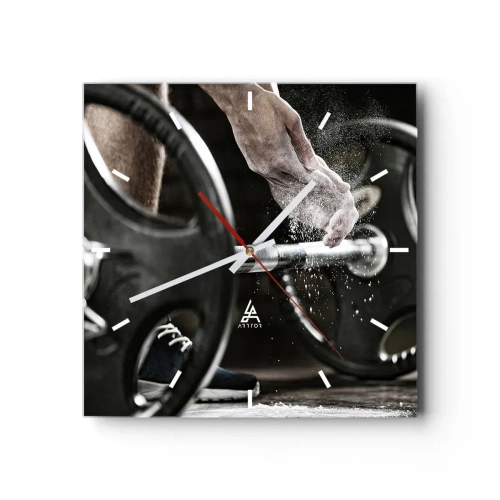 Wanduhr - Glasuhr - Herausforderung angenommen! - 40x40 cm