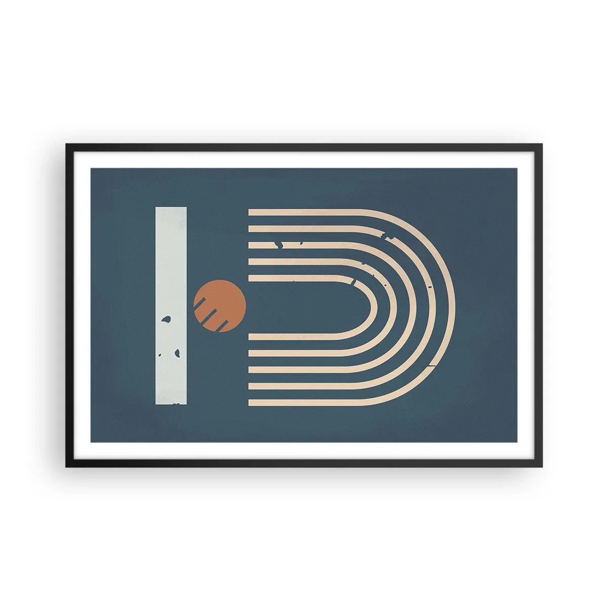Poster in einem schwarzem Rahmen - Geometrie auf dem Granatapfel - 91x61 cm