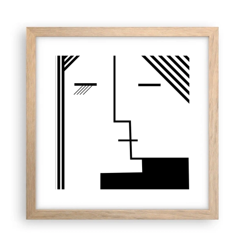 Poster in einem Rahmen aus heller Eiche - Einfach ein Kuss - 30x30 cm