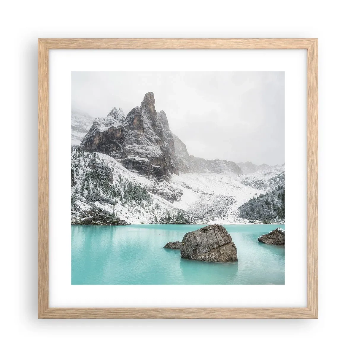 Poster in einem Rahmen aus heller Eiche - Auf der Hut - 40x40 cm