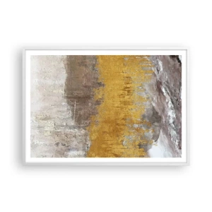 Poster in einem weißen Rahmen - Goldene Explosion - 100x70 cm