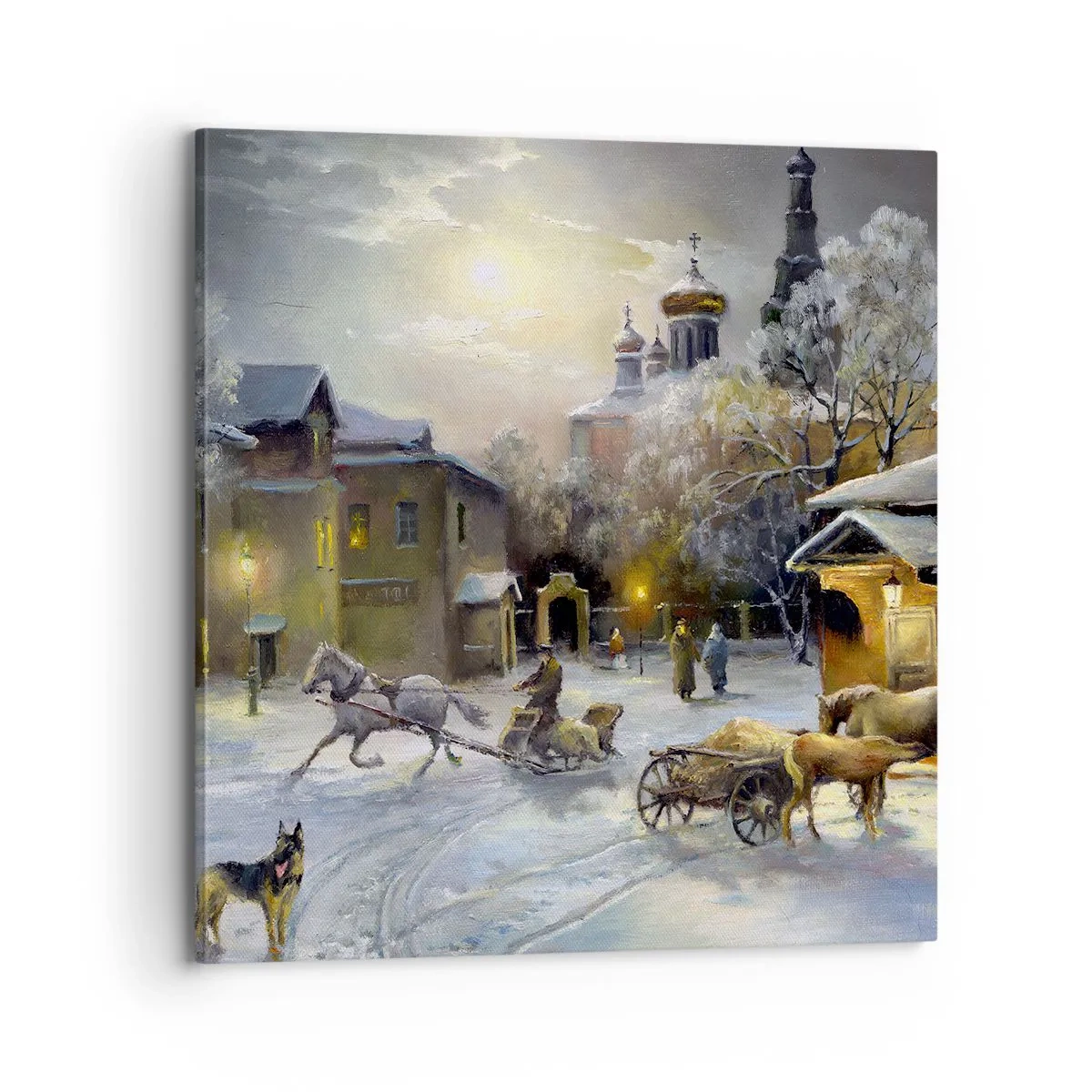 Bild auf Leinwand - Leinwandbild - Die Magie des russischen Winters - 70x70 cm