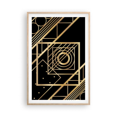 Poster in einem Rahmen aus heller Eiche - Goldene Geometrie - 61x91 cm