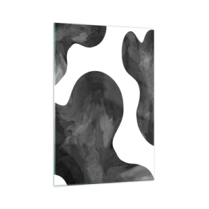 Glasbild - Bild auf glas - Abstraktes Muster in Grau- und Weißtönen - 70x100cm - Milchstraße - Moderne Wanddekoration für Wohnzimmer und Schlafzimmer ARTTOR