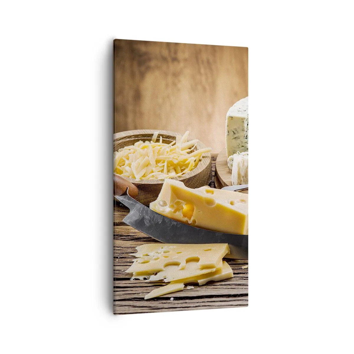 Bild auf Leinwand - Leinwandbild - Lächeln Sie den Käse an - 55x100 cm