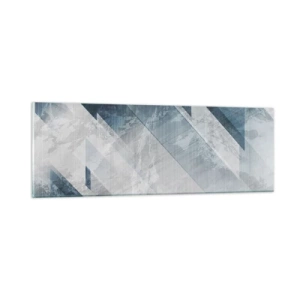 Glasbild - Bild auf glas - Räumliche Komposition - graue Bewegung - 90x30 cm
