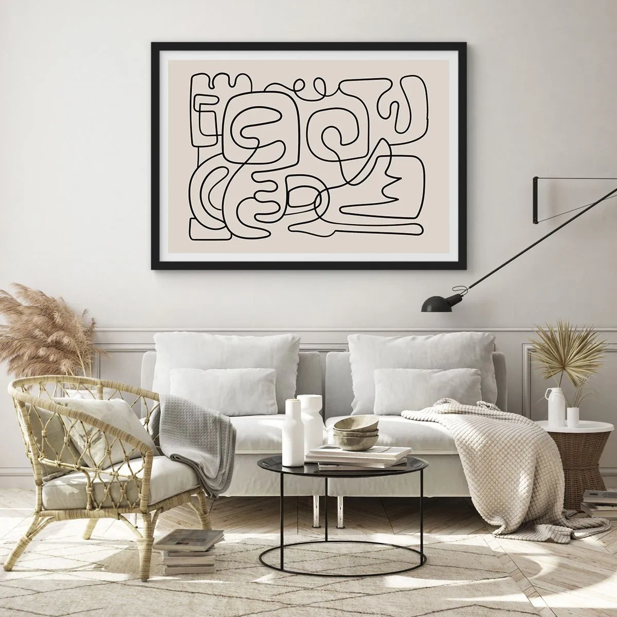 Poster in einem schwarzem Rahmen - Folge der Spur - 50x40 cm