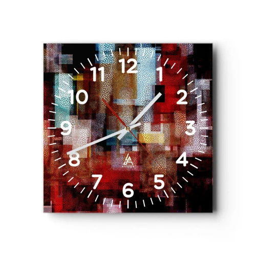Wanduhr - Glasuhr - Verwirrung mit Verwirrung - 30x30 cm