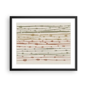 Poster in einem schwarzem Rahmen - Musikalische Notation von Farben - 50x40 cm