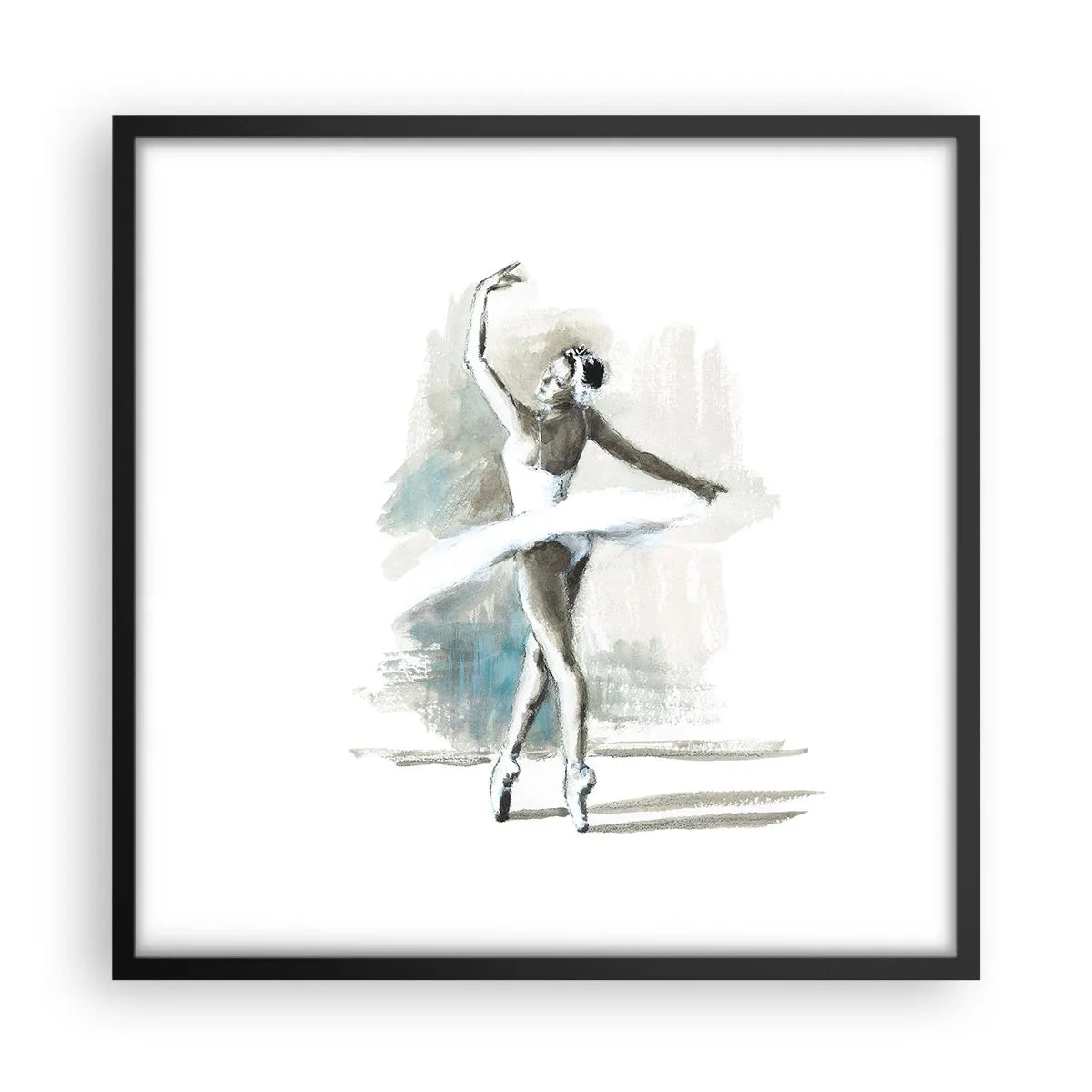 Poster in einem schwarzem Rahmen - In einen Schwan verzaubert - 50x50 cm