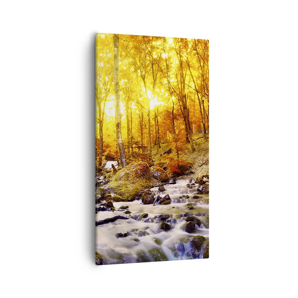 Bild auf Leinwand - Leinwandbild - In Gold und Platin gefasste Steine - 55x100 cm