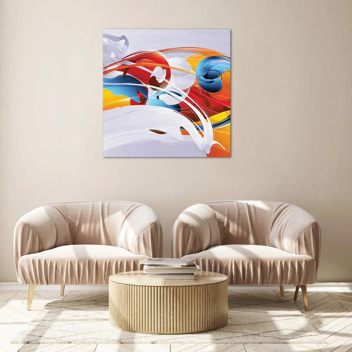 Glasbild - Bild auf glas - Der Tanz der Elemente - 30x30 cm