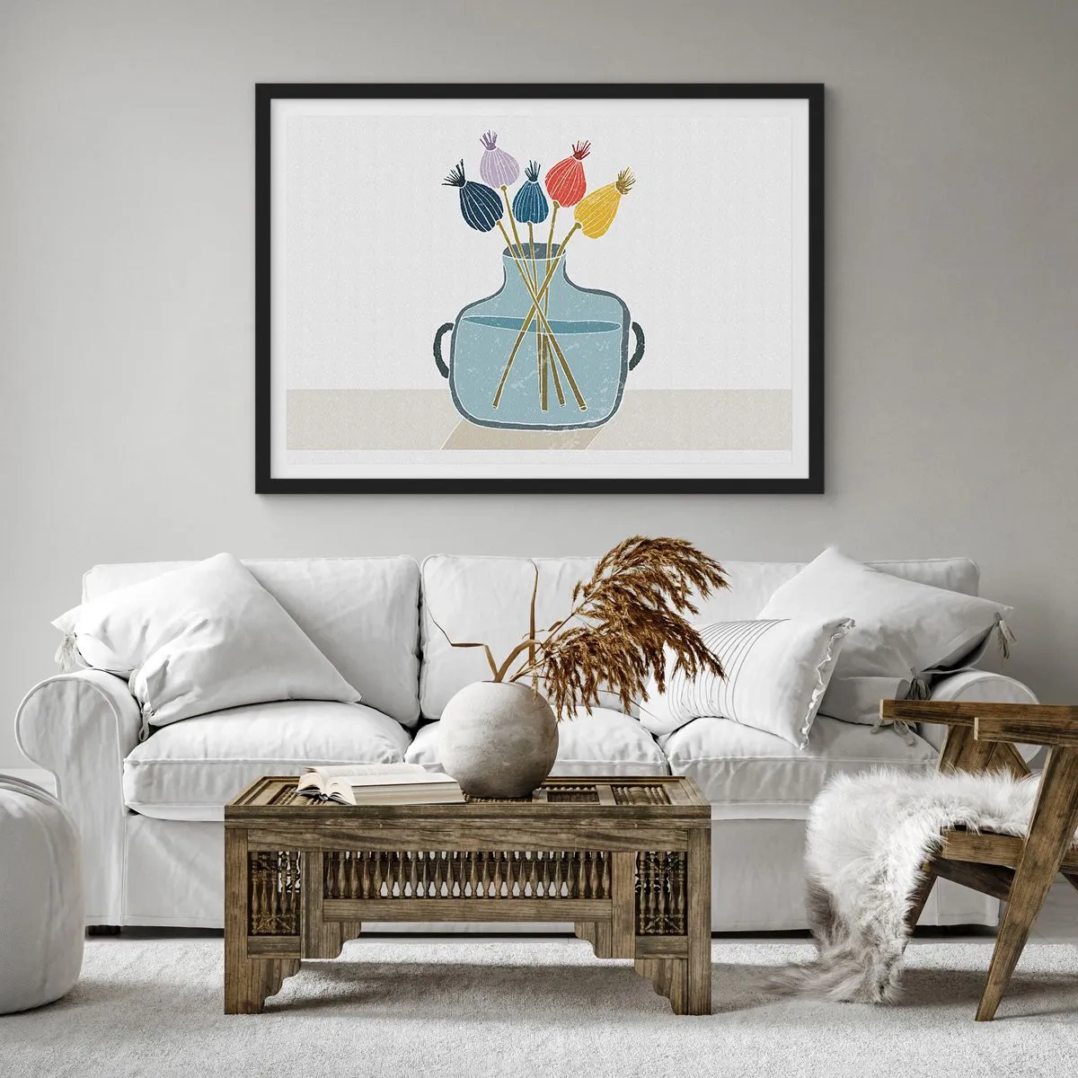 Poster in einem schwarzem Rahmen - Es ist mucksmäuschenstill - 50x40 cm