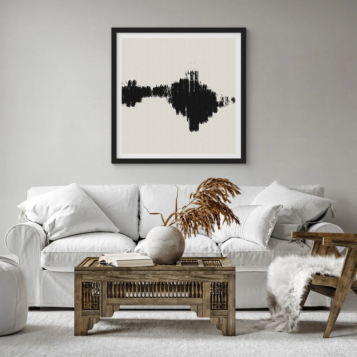 Poster in einem schwarzem Rahmen - Schwingungen der Fantasie - 40x40 cm