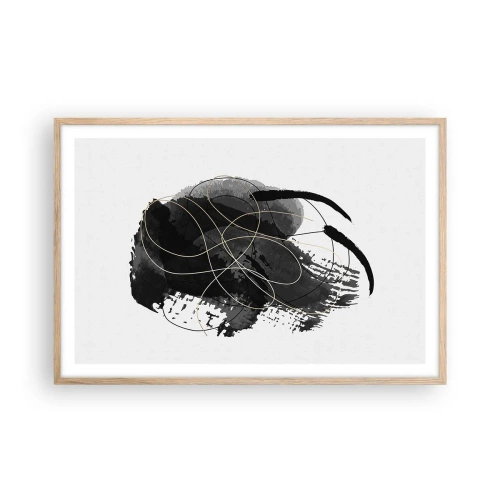 Poster in einem Rahmen aus heller Eiche - Aus Schwarz entstanden - 91x61 cm