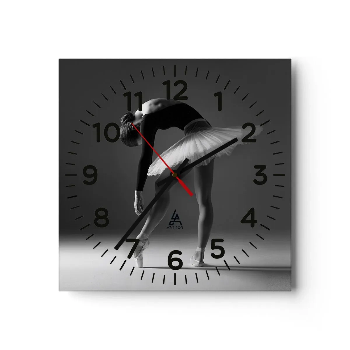 Wanduhr - Glasuhr - Bella Ballerina - 40x40 cm