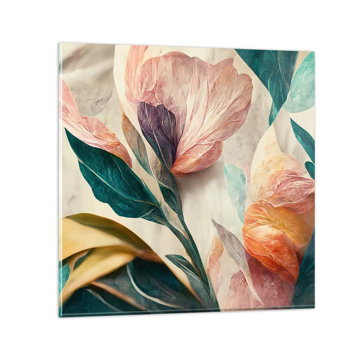 Glasbild - Bild auf glas - Blumen der südlichen Inseln - 30x30 cm