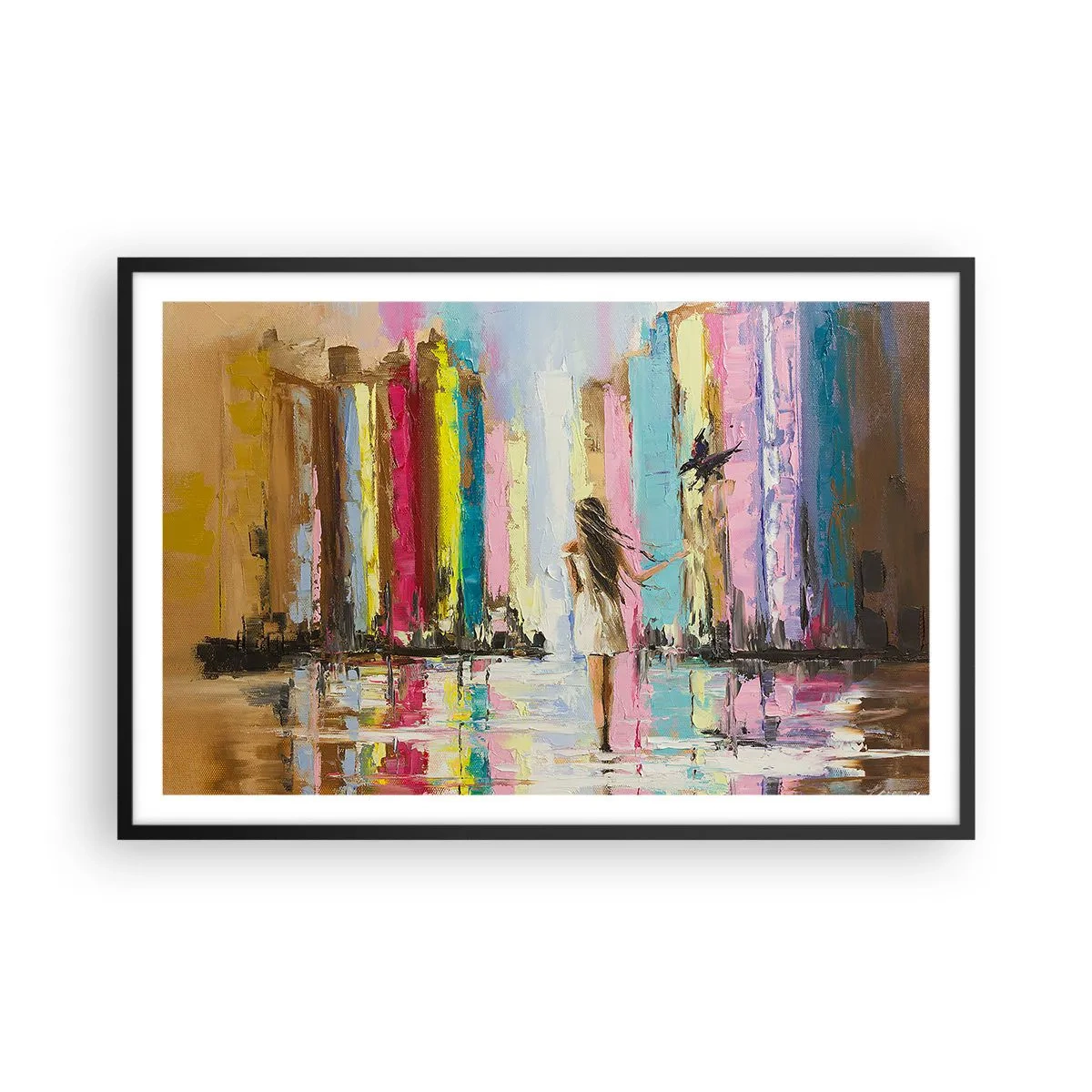 Poster in einem schwarzem Rahmen - Folge mir - 91x61 cm