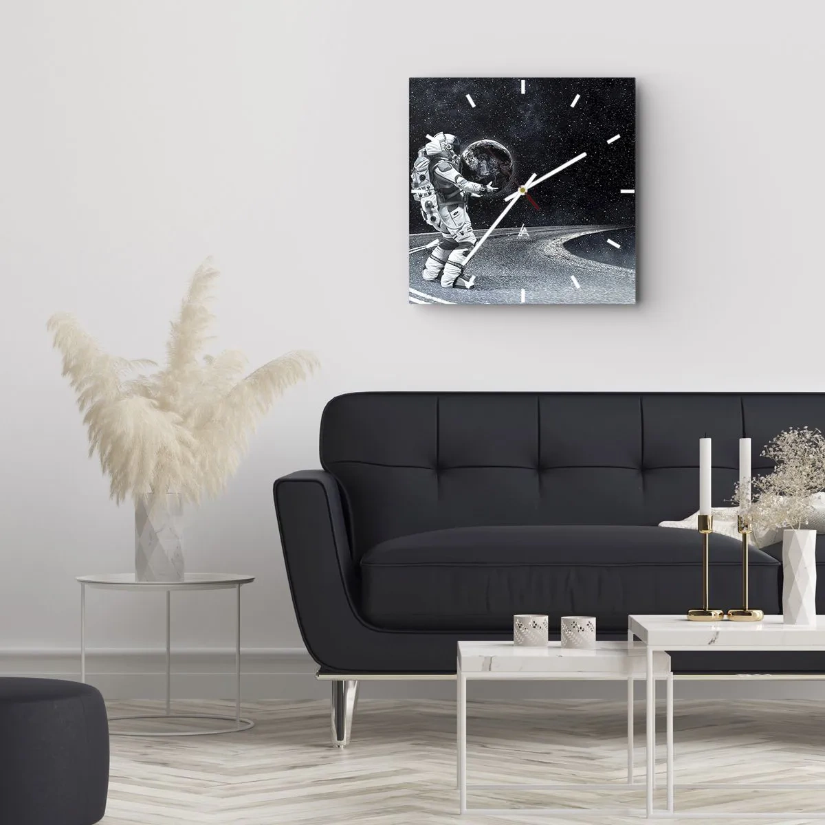 Wanduhr - Glasuhr - Auf der Milchstraße - 40x40 cm